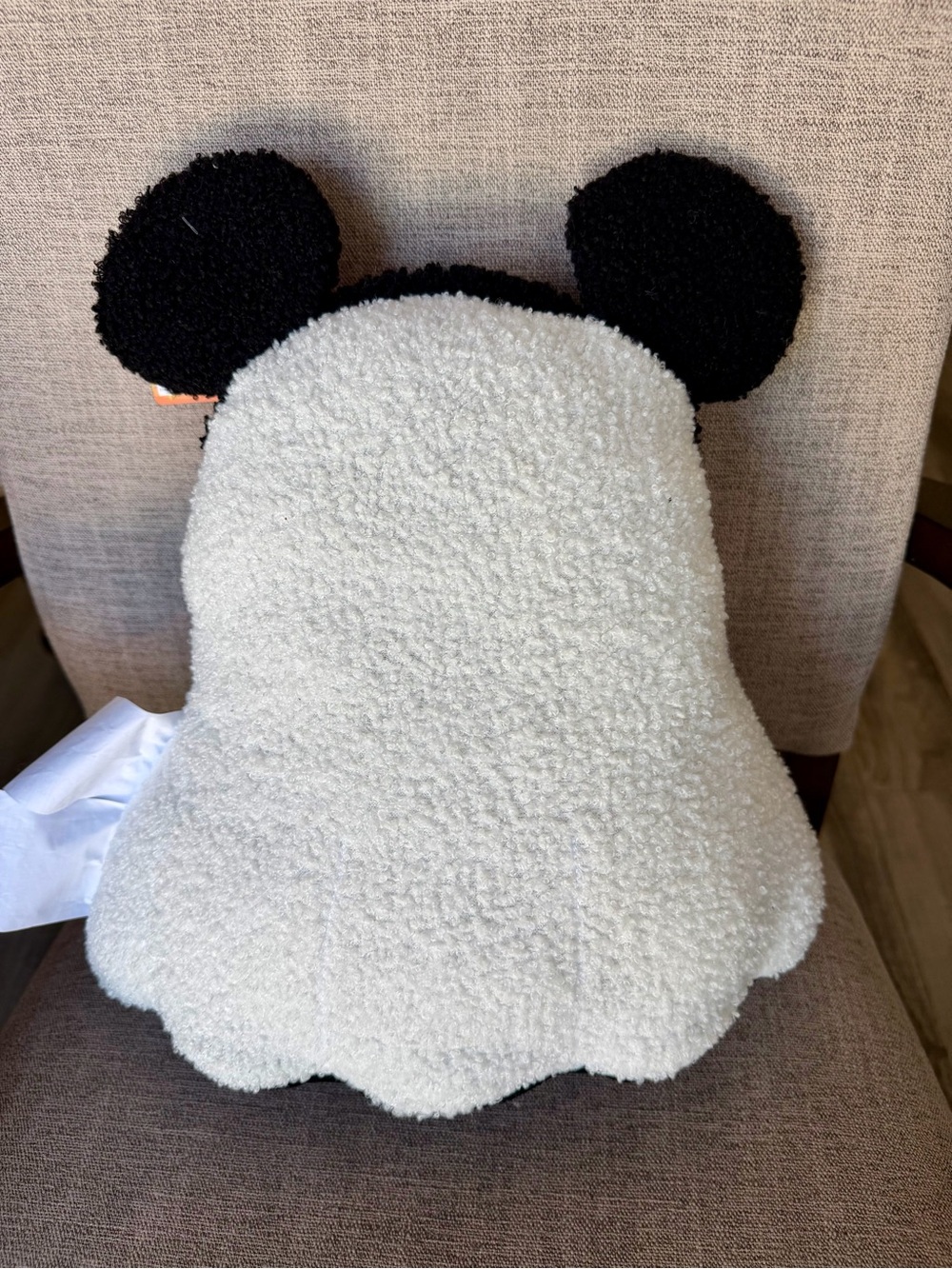 NWT Aldi Disney 2026 Black & White Mickey Ghost Plush Accent Pillow - Picture 3 of 5